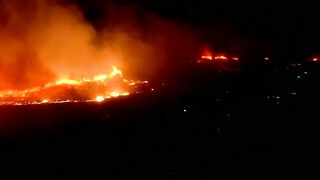 Laguna Beach Wildfire: Raw early morning helicopter video of Laguna Beach wildfire