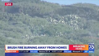 Evacuations remain as brush fire burns near Laguna Beach