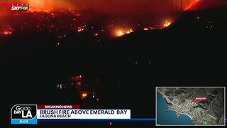 Wind-driven fire sparks in Laguna Beach