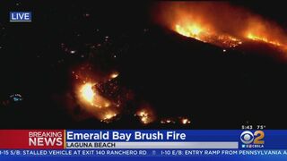 Brush Fire Burns In Laguna Beach Amid Santa Ana Winds