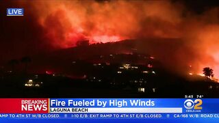 Brush Fire Burns In Laguna Beach Amid Santa Ana Winds