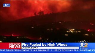 Brush Fire Burns In Laguna Beach Amid Santa Ana Winds