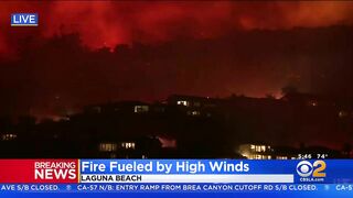 Brush Fire Burns In Laguna Beach Amid Santa Ana Winds