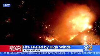 Brush Fire Burns In Laguna Beach Amid Santa Ana Winds