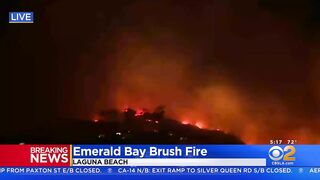 Brush Fire Sparks In Emerald Bay Area Of Laguna Beach Amid Strong Santa Ana Winds