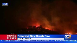 Brush Fire Sparks In Emerald Bay Area Of Laguna Beach Amid Strong Santa Ana Winds