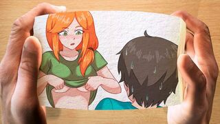 Alex and Steve | Minecraft Flipbook anime Ep 46 FLIPBOOK