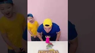 Funny Family Game - Card Blowing Challenge So Funny !! #Funny #Tiktok #partygame #challenge #shorts