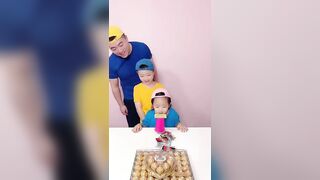 Funny Family Game - Card Blowing Challenge So Funny !! #Funny #Tiktok #partygame #challenge #shorts