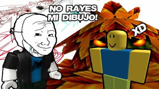 Noobs peleando en roblox por un dibujo XD