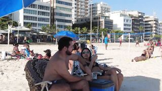 ???????? Hot Summer in Rio de Janeiro City - Brazil ☀️????️ Gorgeous Leblon Beach Walk Tour 4K