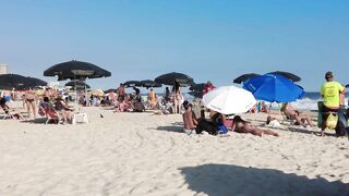 ???????? Hot Summer in Rio de Janeiro City - Brazil ☀️????️ Gorgeous Leblon Beach Walk Tour 4K