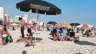 ???????? Hot Summer in Rio de Janeiro City - Brazil ☀️????️ Gorgeous Leblon Beach Walk Tour 4K