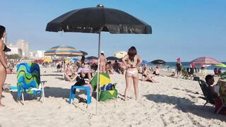 ???????? Hot Summer in Rio de Janeiro City - Brazil ☀️????️ Gorgeous Leblon Beach Walk Tour 4K