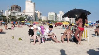 ???????? Hot Summer in Rio de Janeiro City - Brazil ☀️????️ Gorgeous Leblon Beach Walk Tour 4K