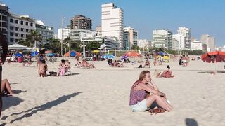 ???????? Hot Summer in Rio de Janeiro City - Brazil ☀️????️ Gorgeous Leblon Beach Walk Tour 4K