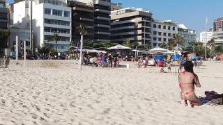 ???????? Hot Summer in Rio de Janeiro City - Brazil ☀️????️ Gorgeous Leblon Beach Walk Tour 4K