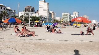 ???????? Hot Summer in Rio de Janeiro City - Brazil ☀️????️ Gorgeous Leblon Beach Walk Tour 4K