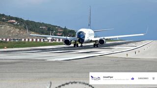 DANGEROUS JETBLAST | Boeing 737-800 Takeoff from SKIATHOS, Greece | Jetblast into Beach! [4K]