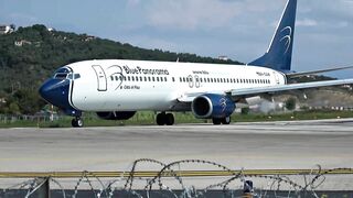 DANGEROUS JETBLAST | Boeing 737-800 Takeoff from SKIATHOS, Greece | Jetblast into Beach! [4K]