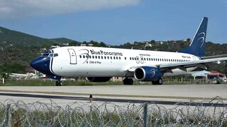 DANGEROUS JETBLAST | Boeing 737-800 Takeoff from SKIATHOS, Greece | Jetblast into Beach! [4K]