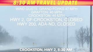 BLIZZARD WARNING: 8:30 AM Travel Update