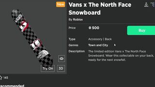 HOW TO BUY ALL THE VANS X THE NORTH FACE LIMITED ACCESSORIES! (ROBLOX)