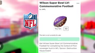 Lấy Vật Phẩm Miễn Phí Từ Sự Kiện "NFL Tycoon" | ROBLOX