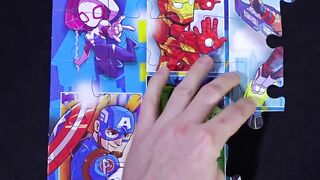 SUPER HERO ANIME PUZZLES Capitan America Hulk Iron Man Thor Black Panther Spider-Man Spider-Gwen