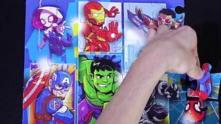 SUPER HERO ANIME PUZZLES Capitan America Hulk Iron Man Thor Black Panther Spider-Man Spider-Gwen