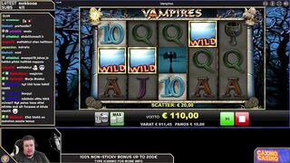 VAMPIRES★ AWESOME BONUS WIN ★ VIHISLOTS TWITCH STREAM