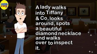 Funny Joke: A lady passes wind bending over to look at a lovely diamond necklace in Tiffany & Co