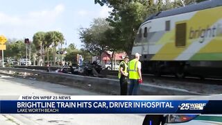 Person in hospital after Brightline train hits vehicle in Lake Worth Beach