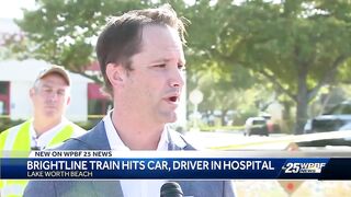 Person in hospital after Brightline train hits vehicle in Lake Worth Beach