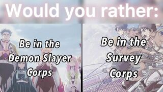 ANIME WOULD YOU RATHER!!