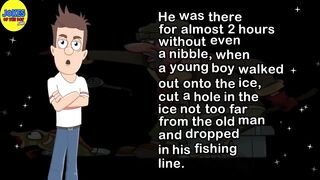 Funny Joke: It was a cold winter’s day when a man went fishing on a frozen lake