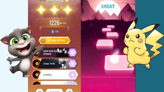 Talking Tom Vs Pikachu Tiles Hop Music Game