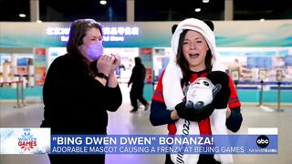 Olympic mascot Bing Dwen Dwen steals spotlight at Beijing Winter Games l GMA