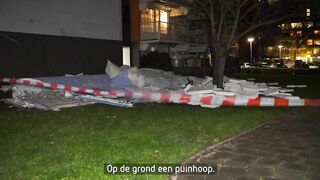 Storm Eunice trekt over Gelderland, een compilatievideo