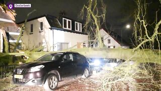 Storm Eunice trekt over Gelderland, een compilatievideo