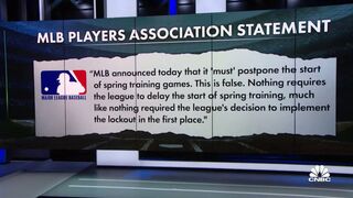 Spring training games delayed till March 5th, at the earliest