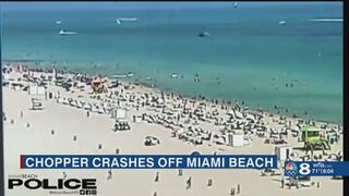 Helicopter splashes down near swimmer at Miami Beach