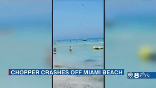 Helicopter splashes down near swimmer at Miami Beach