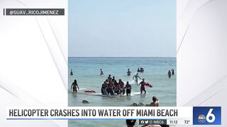 Helicopter Makes Crash Landing Into Water off Miami Beach