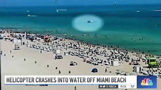 Helicopter Makes Crash Landing Into Water off Miami Beach