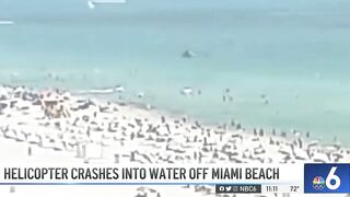 Helicopter Makes Crash Landing Into Water off Miami Beach