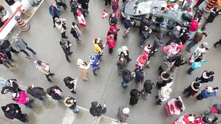 Drone Footage (4K) Freedom Convoy Canada (Ottawa) Trucker Protest