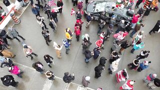 Drone Footage (4K) Freedom Convoy Canada (Ottawa) Trucker Protest