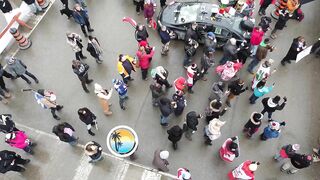 Drone Footage (4K) Freedom Convoy Canada (Ottawa) Trucker Protest