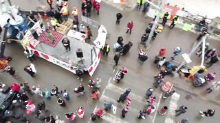 Drone Footage (4K) Freedom Convoy Canada (Ottawa) Trucker Protest